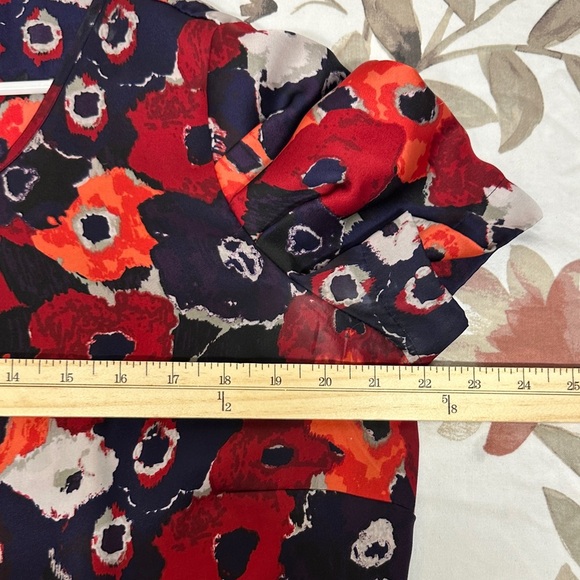 Marks & Spencer Vibrant Red and Navy Floral Dress - Picture 9 of 12